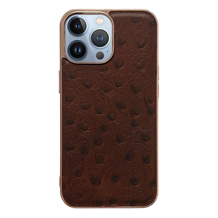 Custodia Nano in vera pelle con texture di struzzo, For iPhone 13 Pro, For iPhone 13 Pro Max, For iPhone 13, For iPhone 14 Plus, For iPhone 14 Pro Max, For iPhone 14 Pro