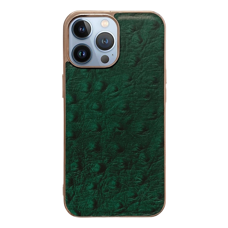 Custodia Nano in vera pelle con texture di struzzo, For iPhone 13 Pro, For iPhone 13 Pro Max, For iPhone 13, For iPhone 14 Plus, For iPhone 14 Pro Max, For iPhone 14 Pro