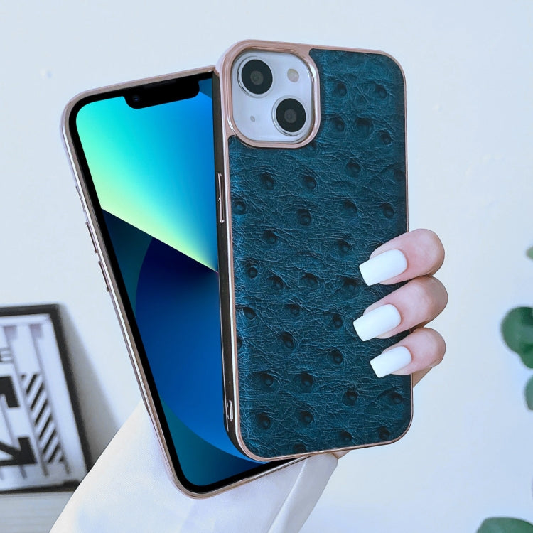 Custodia Nano in vera pelle con texture di struzzo, For iPhone 14