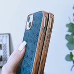 Custodia Nano in vera pelle con texture di struzzo, For iPhone 14
