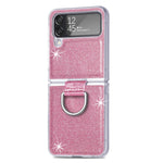 Custodia per PC in pelle glitterata con anello, For Samsung Galaxy Z Flip4