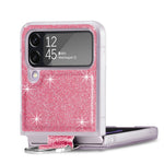 Custodia per PC in pelle glitterata con anello, For Samsung Galaxy Z Flip4