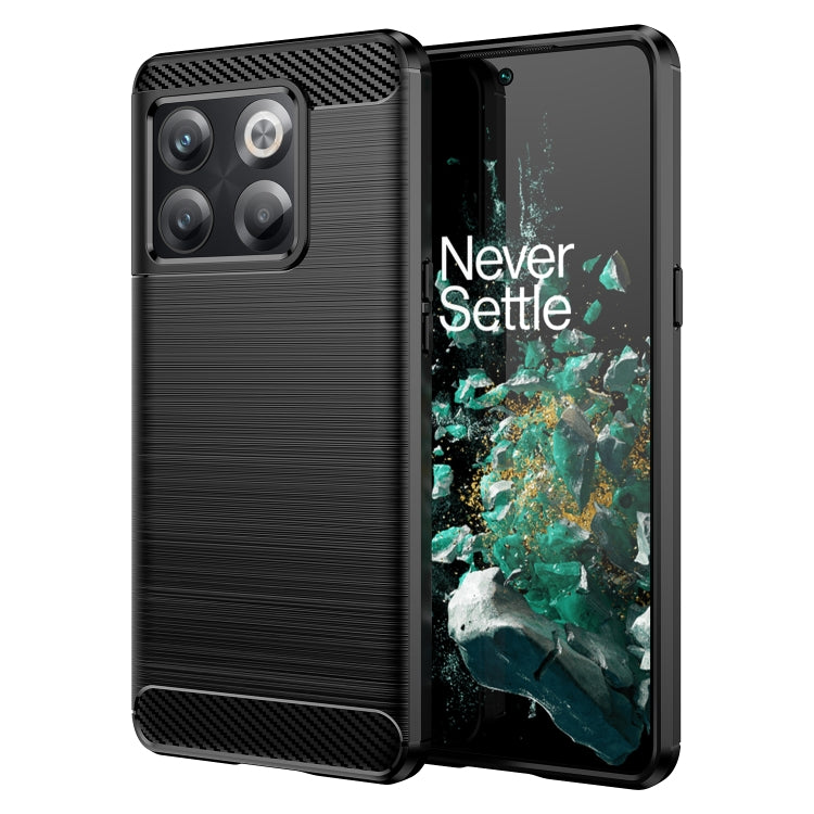 Custodia per telefono TPU in fibra di carbonio con trama spazzolata, For OnePlus 10T, For OnePlus ACE Pro, For T-Mobile REVVL 6 5G