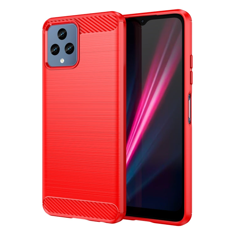 Custodia per telefono TPU in fibra di carbonio con trama spazzolata, For OnePlus 10T, For OnePlus ACE Pro, For T-Mobile REVVL 6 5G