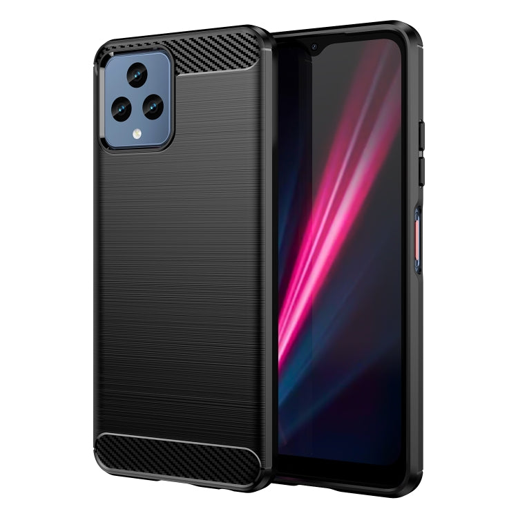 Custodia per telefono TPU in fibra di carbonio con trama spazzolata, For OnePlus 10T, For OnePlus ACE Pro, For T-Mobile REVVL 6 5G