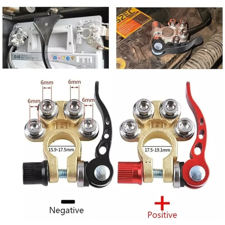 1 paio di terminali batteria per auto connettori cavi a disconnessione rapida, con chiave a L + terminale 40A + cuscinetto isolante, with L Wrench + 40A Terminal + Insulation Pad