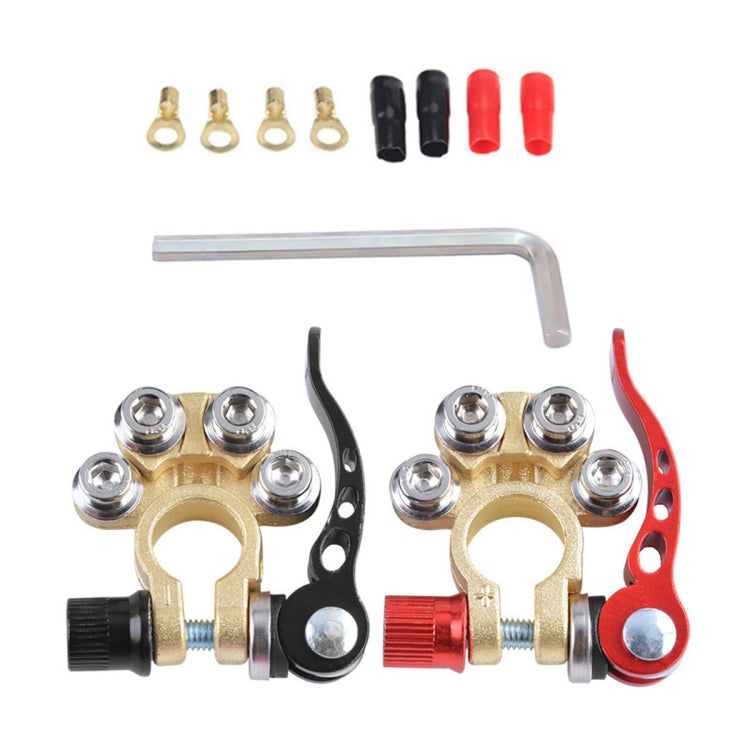 1 paio di terminali della batteria per auto, connettori per cavi a disconnessione rapida, con chiave a L + terminale, with L Wrench + Terminal