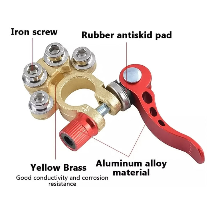 1 paio di terminali della batteria per auto, connettori per cavi a disconnessione rapida, con chiave a L + cuscinetto isolante, with L Wrench + Insulation Pad