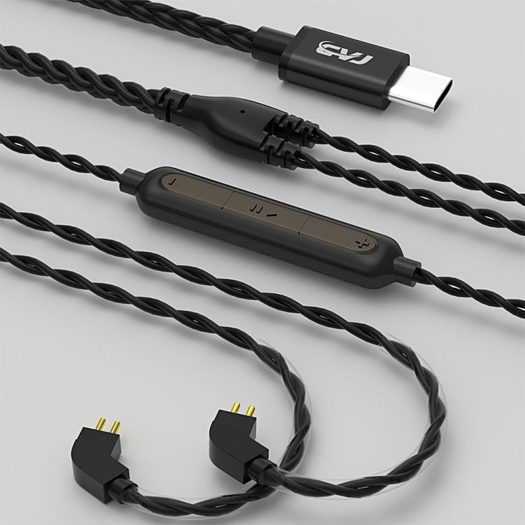 CVJ V6.TC Cavo per auricolari in rame privo di ossigeno con decodifica digitale di tipo C da 1,25 m, 0.75mm, 0.78mm, MMCX