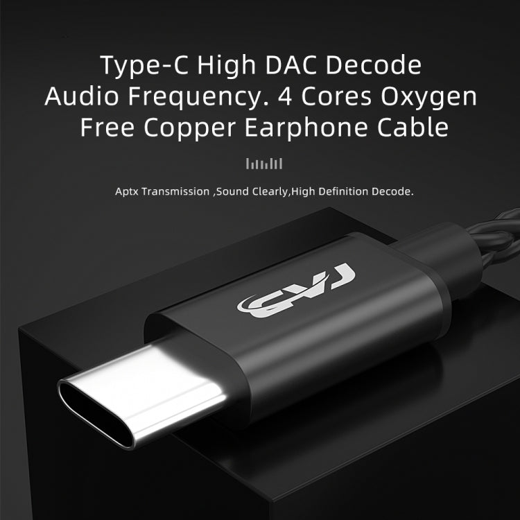 CVJ V6.TC Cavo per auricolari in rame privo di ossigeno con decodifica digitale di tipo C da 1,25 m, 0.75mm, 0.78mm, MMCX