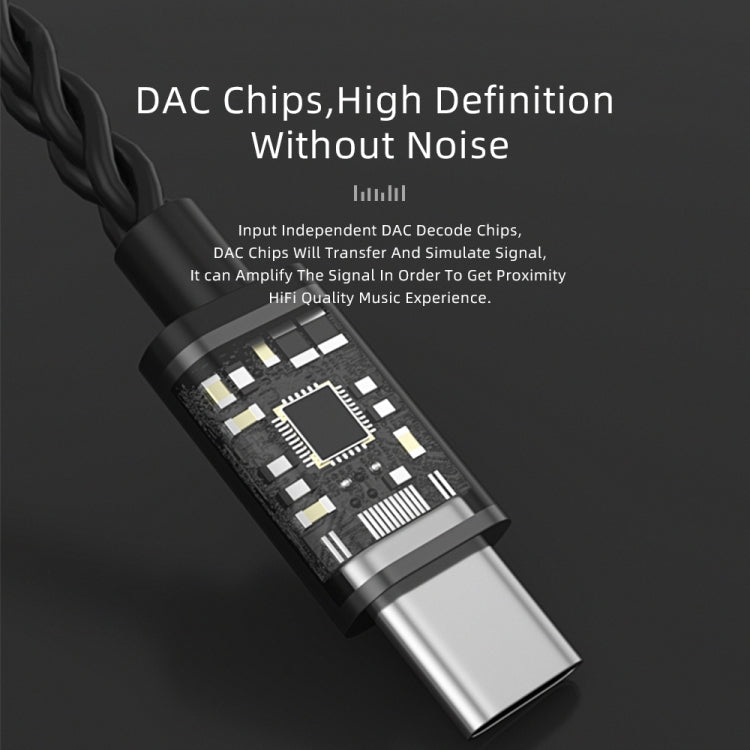 CVJ V6.TC Cavo per auricolari in rame privo di ossigeno con decodifica digitale di tipo C da 1,25 m, 0.75mm, 0.78mm, MMCX