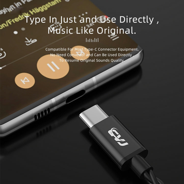 CVJ V6.TC Cavo per auricolari in rame privo di ossigeno con decodifica digitale di tipo C da 1,25 m, 0.75mm, 0.78mm, MMCX