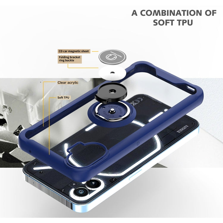 Custodia per telefono Q Shadow 1 serie TPU + PC con supporto ad anello, For Nothing Phone 1