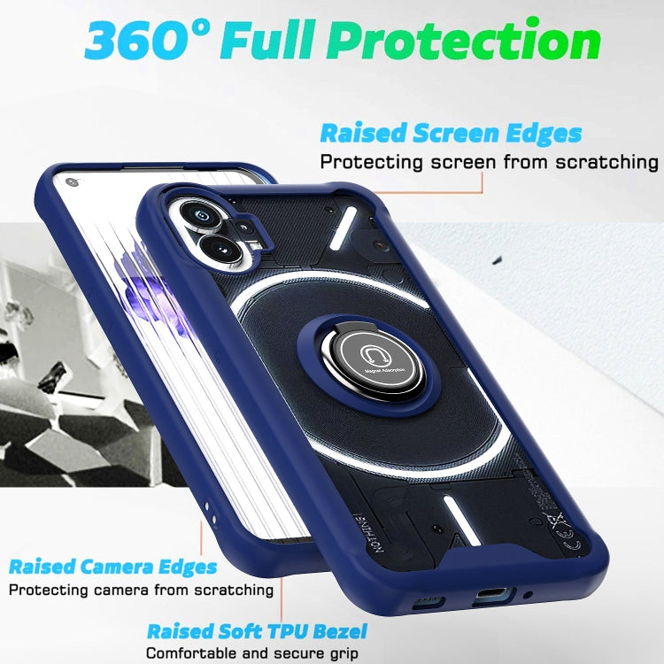 Custodia per telefono Q Shadow 1 serie TPU + PC con supporto ad anello, For Nothing Phone 1