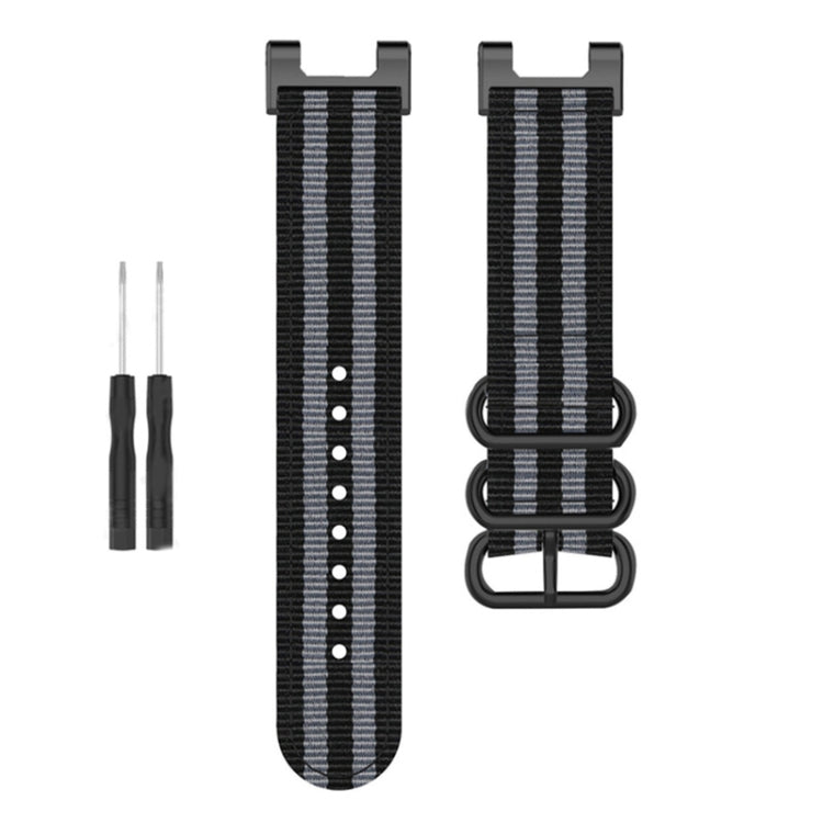 Cinturino per orologio in nylon con fibbia nera a tre anelli, For Amazfit T-Rex / T-Rex Pro / Ares