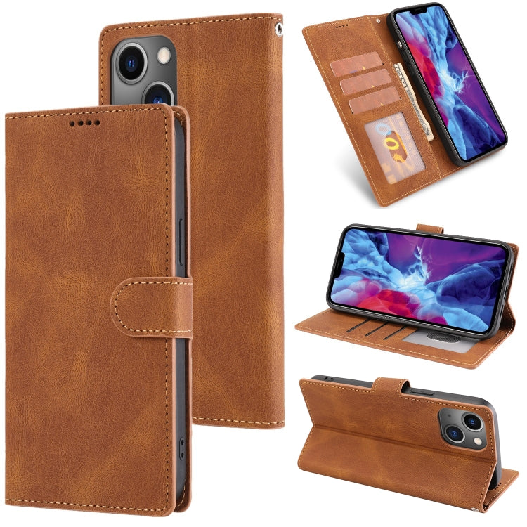 Custodia in pelle Fantasy Classic Skin-feel Texture pelle di vitello, For iPhone 14, For iPhone 14 Plus, For iPhone 14 Pro, For iPhone 14 Pro Max