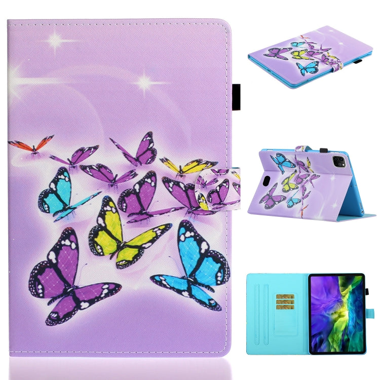 Custodia in pelle piatta sinistra e destra verniciata con funzione sleep, slot per schede e fibbia, striscia antiscivolo e staffa, For iPad Pro 11 inch 2020
