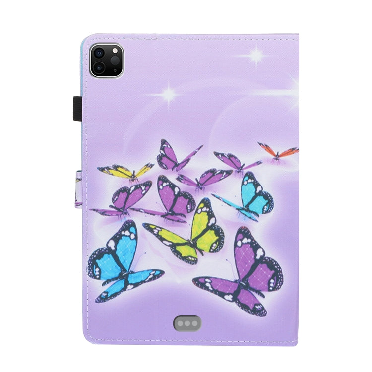 Custodia in pelle piatta sinistra e destra verniciata con funzione sleep, slot per schede e fibbia, striscia antiscivolo e staffa, For iPad Pro 11 inch 2020