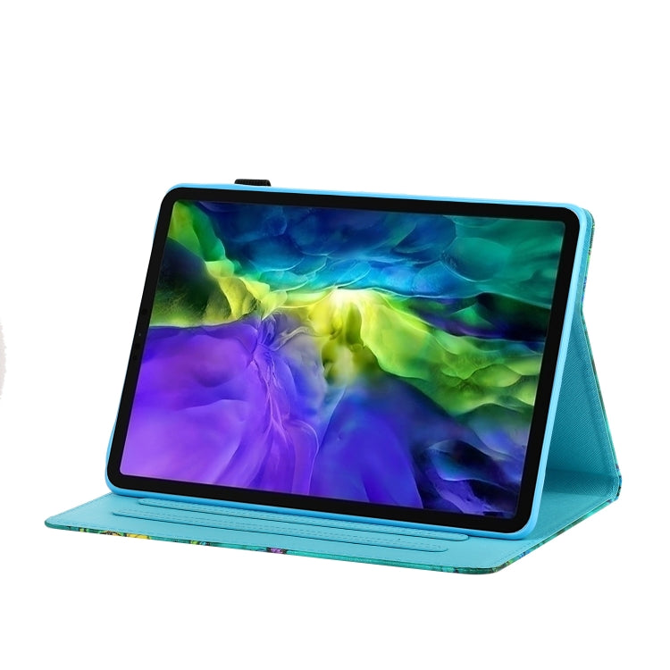 Custodia in pelle piatta sinistra e destra verniciata con funzione sleep, slot per schede e fibbia, striscia antiscivolo e staffa, For iPad Pro 11 inch 2020