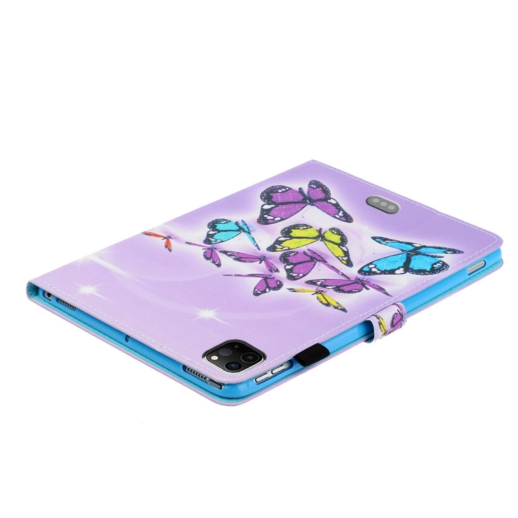 Custodia in pelle piatta sinistra e destra verniciata con funzione sleep, slot per schede e fibbia, striscia antiscivolo e staffa, For iPad Pro 11 inch 2020
