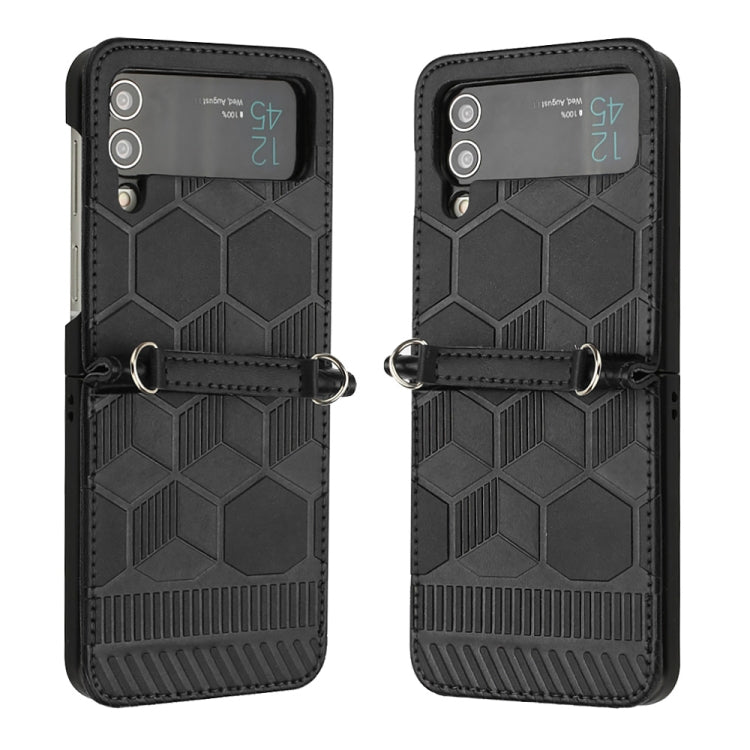 Custodia per telefono in pelle con trama di calcio, For Samsung Galaxy Z Flip3 5G, For Samsung Galaxy Z Flip4