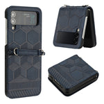 Custodia per telefono in pelle con trama di calcio, For Samsung Galaxy Z Flip3 5G, For Samsung Galaxy Z Flip4