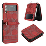 Custodia per telefono in pelle con trama di calcio, For Samsung Galaxy Z Flip3 5G, For Samsung Galaxy Z Flip4