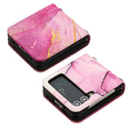 Custodia per telefono in pelle con motivo in marmo, For Samsung Galaxy Z Flip3 5G, For Samsung Galaxy Z Flip4