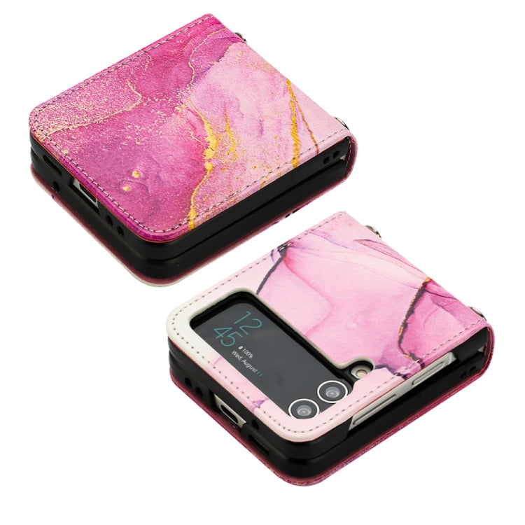 Custodia per telefono in pelle con motivo in marmo, For Samsung Galaxy Z Flip3 5G, For Samsung Galaxy Z Flip4
