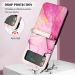 Custodia per telefono in pelle con motivo in marmo, For Samsung Galaxy Z Flip3 5G, For Samsung Galaxy Z Flip4