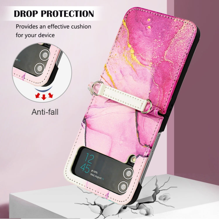Custodia per telefono in pelle con motivo in marmo, For Samsung Galaxy Z Flip3 5G, For Samsung Galaxy Z Flip4