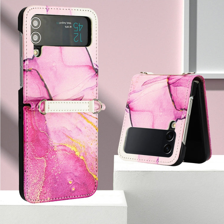 Custodia per telefono in pelle con motivo in marmo, For Samsung Galaxy Z Flip3 5G, For Samsung Galaxy Z Flip4