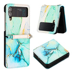 Custodia per telefono in pelle con motivo in marmo, For Samsung Galaxy Z Flip3 5G, For Samsung Galaxy Z Flip4
