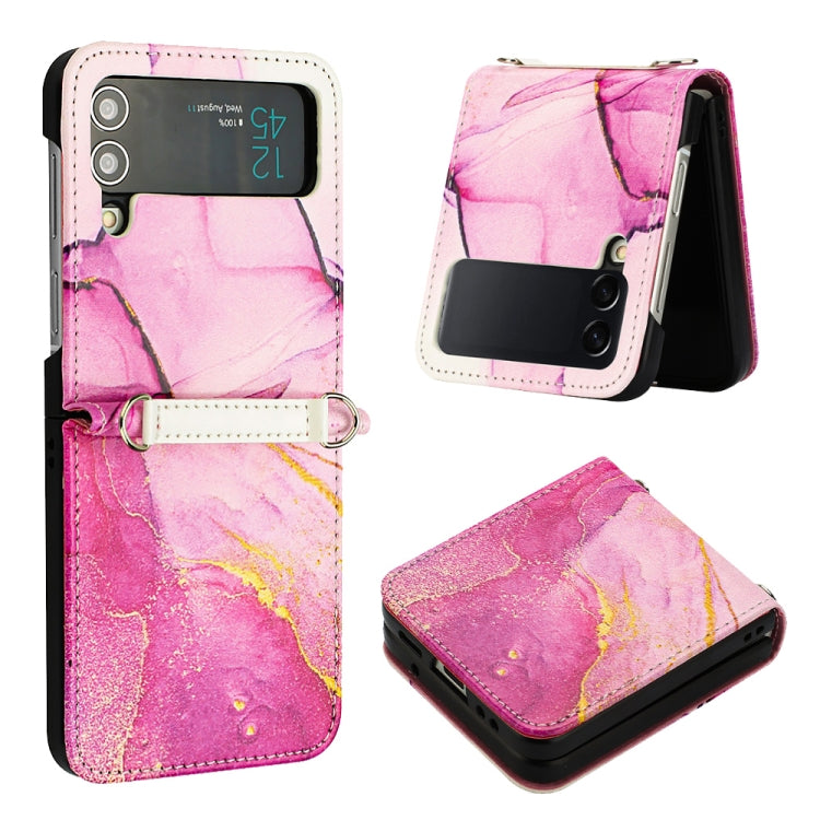 Custodia per telefono in pelle con motivo in marmo, For Samsung Galaxy Z Flip3 5G, For Samsung Galaxy Z Flip4