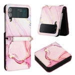 Custodia per telefono in pelle con motivo in marmo, For Samsung Galaxy Z Flip3 5G, For Samsung Galaxy Z Flip4