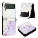 Custodia per telefono in pelle con motivo in marmo, For Samsung Galaxy Z Flip3 5G, For Samsung Galaxy Z Flip4