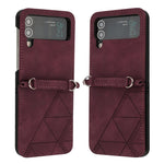 Custodia per telefono in pelle goffrata 3D, For Samsung Galaxy Z Flip3 5G, For Samsung Galaxy Z Flip4