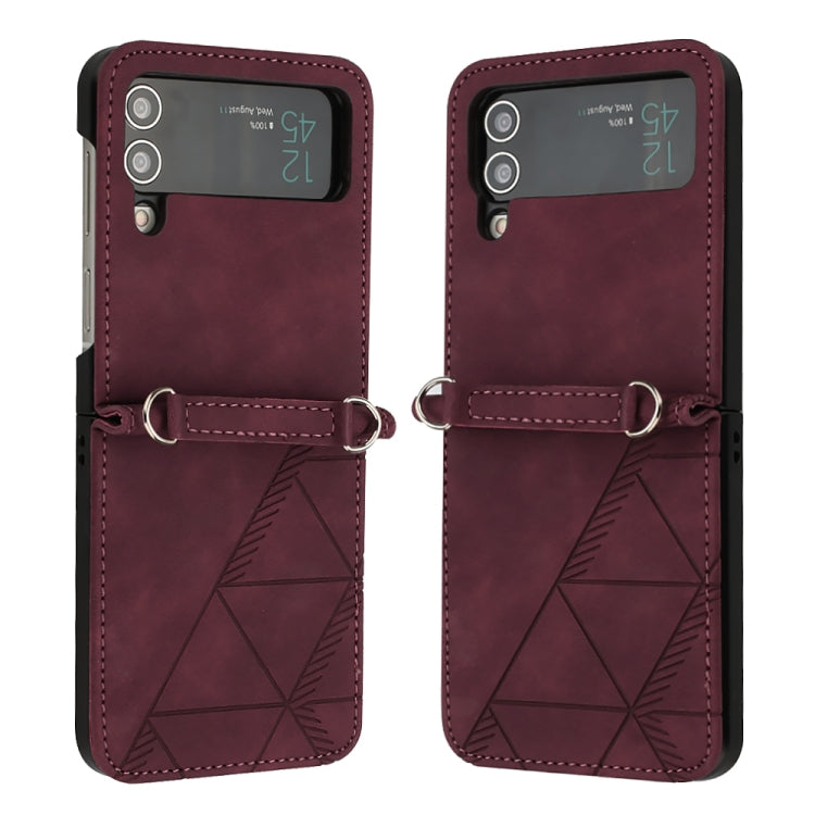 Custodia per telefono in pelle goffrata 3D, For Samsung Galaxy Z Flip3 5G, For Samsung Galaxy Z Flip4