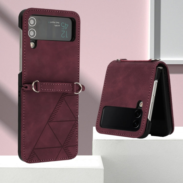 Custodia per telefono in pelle goffrata 3D, For Samsung Galaxy Z Flip3 5G, For Samsung Galaxy Z Flip4