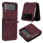Custodia per telefono in pelle goffrata 3D, For Samsung Galaxy Z Flip3 5G, For Samsung Galaxy Z Flip4