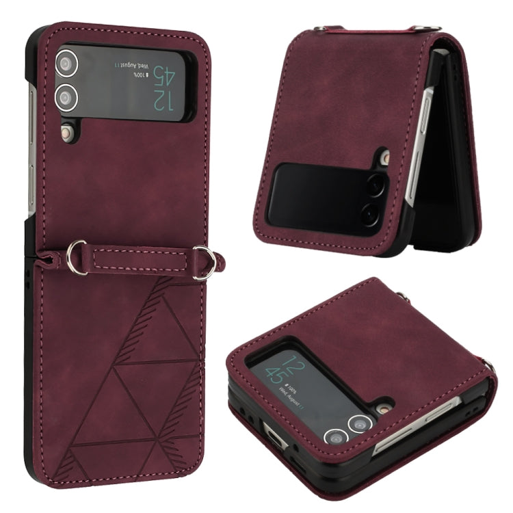 Custodia per telefono in pelle goffrata 3D, For Samsung Galaxy Z Flip3 5G, For Samsung Galaxy Z Flip4