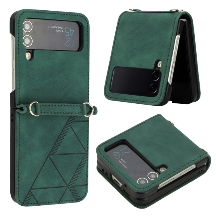 Custodia per telefono in pelle goffrata 3D, For Samsung Galaxy Z Flip3 5G, For Samsung Galaxy Z Flip4