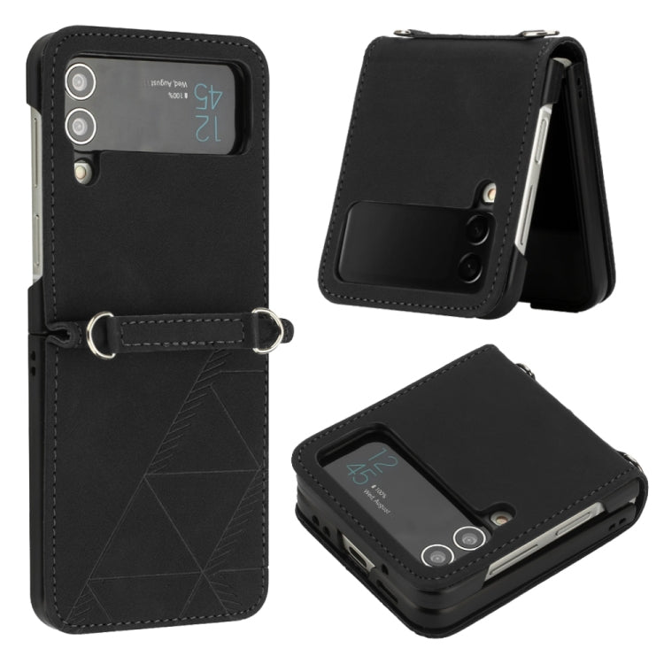 Custodia per telefono in pelle goffrata 3D, For Samsung Galaxy Z Flip3 5G, For Samsung Galaxy Z Flip4