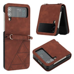 Custodia per telefono in pelle goffrata 3D, For Samsung Galaxy Z Flip3 5G, For Samsung Galaxy Z Flip4