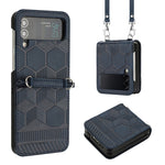Custodia per telefono in pelle con texture calcio a tracolla, For Samsung Galaxy Z Flip3 5G, For Samsung Galaxy Z Flip4