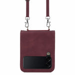 Custodia per telefono in pelle goffrata 3D a tracolla, For Samsung Galaxy Z Flip3 5G, For Samsung Galaxy Z Flip4