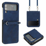 Custodia per telefono in pelle goffrata 3D a tracolla, For Samsung Galaxy Z Flip3 5G, For Samsung Galaxy Z Flip4