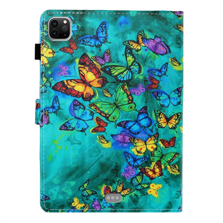 Custodia in pelle piatta sinistra e destra verniciata con funzione sleep, slot per schede e fibbia, striscia antiscivolo e staffa, For iPad Pro 11 inch 2020