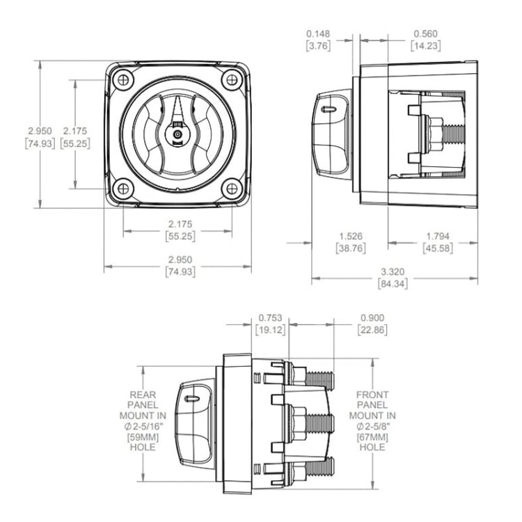Interruttore di spegnimento della batteria da 300 A della serie M di Blue Sea Systems, CP-0085-01, CP-0085-02, CP-0085-03, CP-0085-04, CP-0085-05