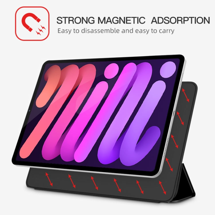 Custodia magnetica per tablet con fibbia a doppia faccia a 3 pieghe, For iPad mini 6 / mini 2024, For iPad 10th Gen 10.9 2022